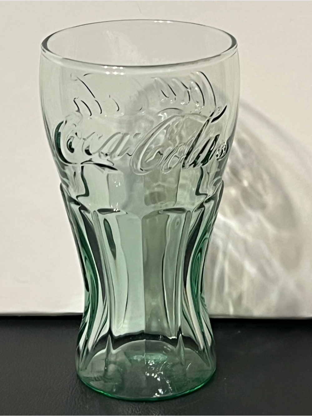 Vintage Coca Cola Embossed Green Glass Tumbler